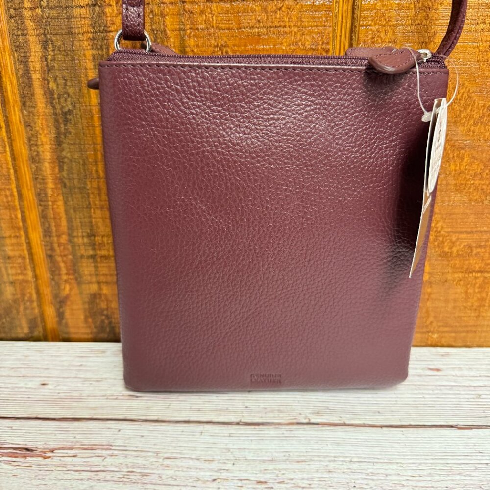 GIANI BERNINI Triple-Zip Pebble Leather Dasher Crossbody - Picture 2 of 6